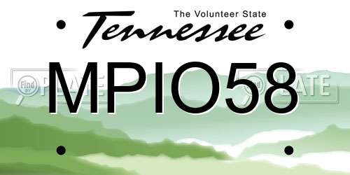 MPIO58 Tennessee License Plate