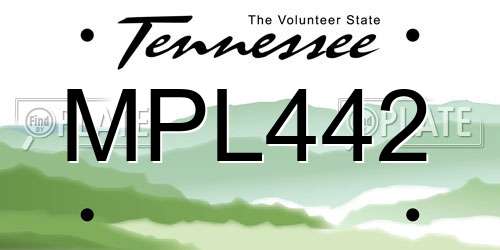 MPL442 Tennessee License Plate