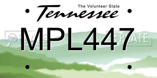 MPL447 Tennessee License Plate