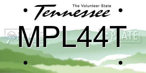 MPL44T Tennessee License Plate