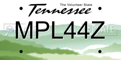 MPL44Z Tennessee License Plate