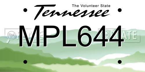 MPL644 Tennessee License Plate