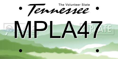 MPLA47 Tennessee License Plate