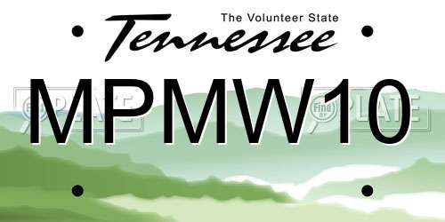 MPMW10 Tennessee License Plate