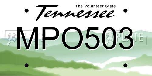 MPO503 Tennessee License Plate