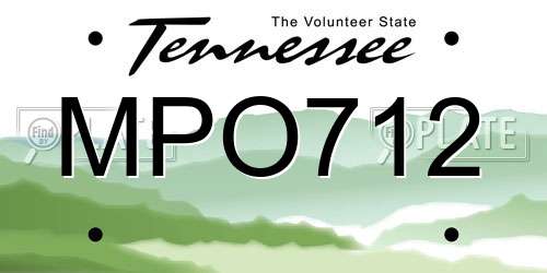MPO712 Tennessee License Plate