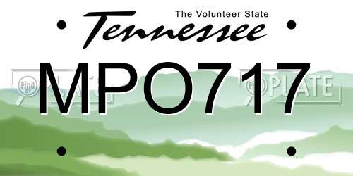 MPO717 Tennessee License Plate