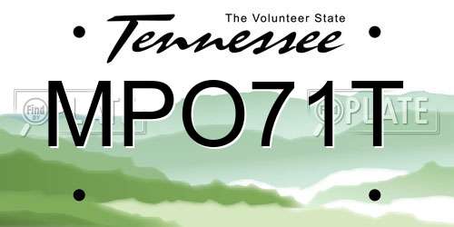 MPO71T Tennessee License Plate