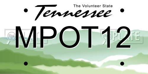 MPOT12 Tennessee License Plate