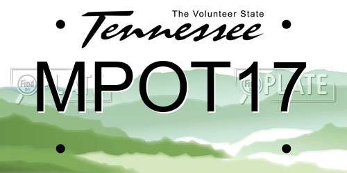 MPOT17 Tennessee License Plate