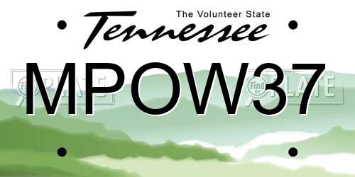 MPOW37 Tennessee License Plate