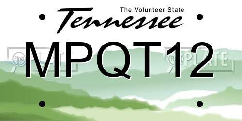 MPQT12 Tennessee License Plate