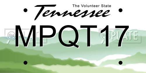 MPQT17 Tennessee License Plate