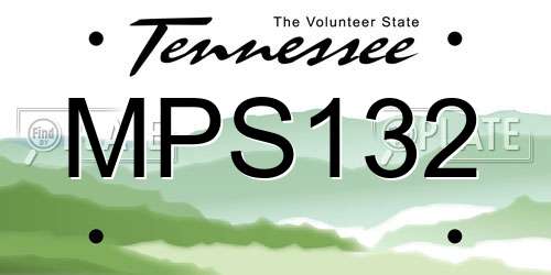 MPS132 Tennessee License Plate