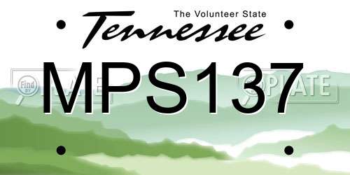 MPS137 Tennessee License Plate