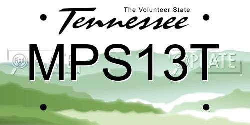 MPS13T Tennessee License Plate