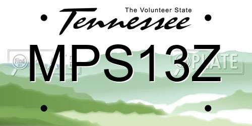 MPS13Z Tennessee License Plate