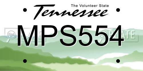 MPS554 Tennessee License Plate