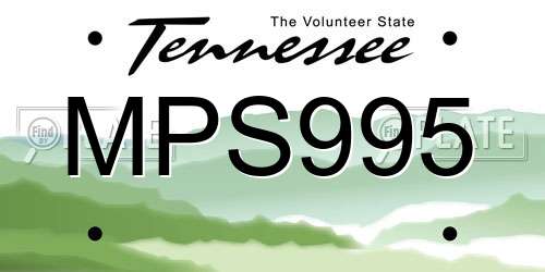 MPS995 Tennessee License Plate
