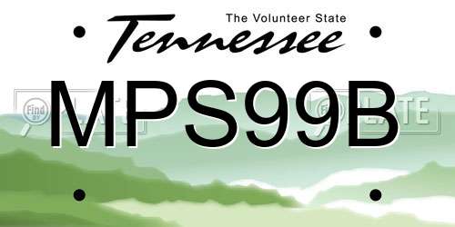 MPS99B Tennessee License Plate