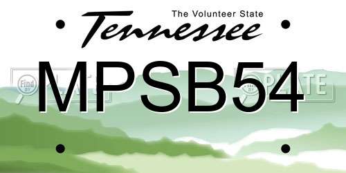 MPSB54 Tennessee License Plate