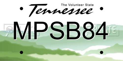 MPSB84 Tennessee License Plate