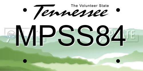 MPSS84 Tennessee License Plate