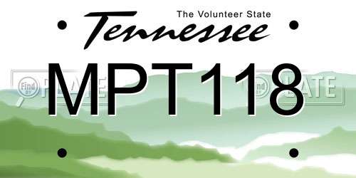 MPT118 Tennessee License Plate