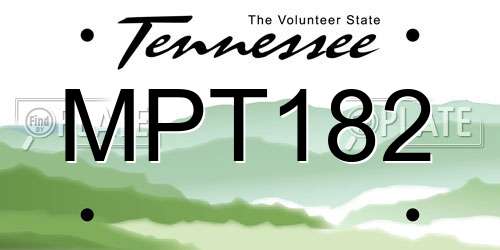 MPT182 Tennessee License Plate