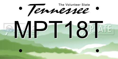 MPT18T Tennessee License Plate