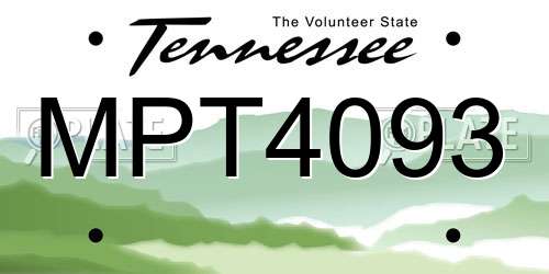 MPT4093 Tennessee License Plate
