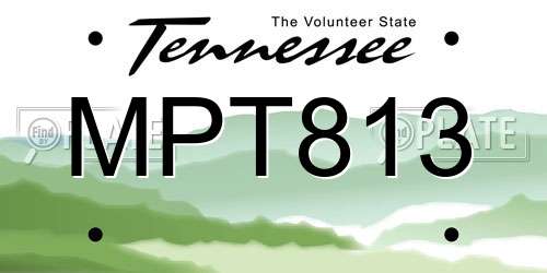 MPT813 Tennessee License Plate