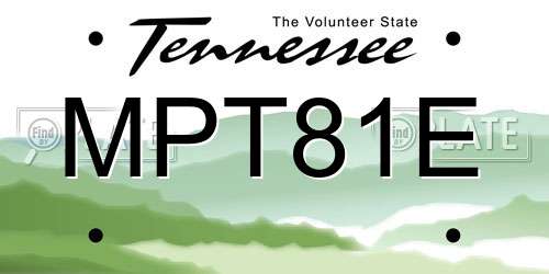 MPT81E Tennessee License Plate