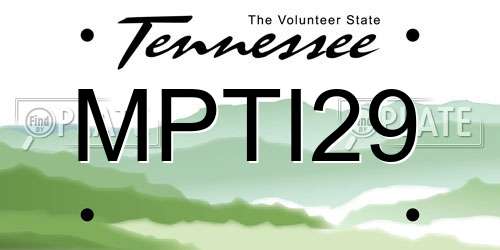 MPTI29 Tennessee License Plate