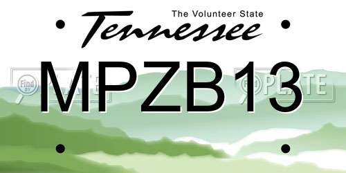 MPZB13 Tennessee License Plate