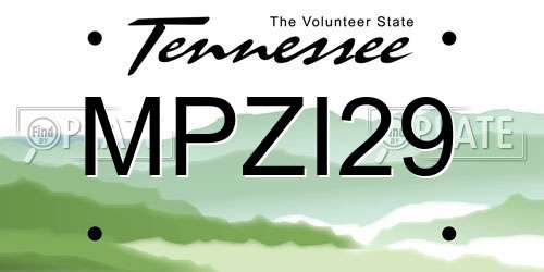 MPZI29 Tennessee License Plate