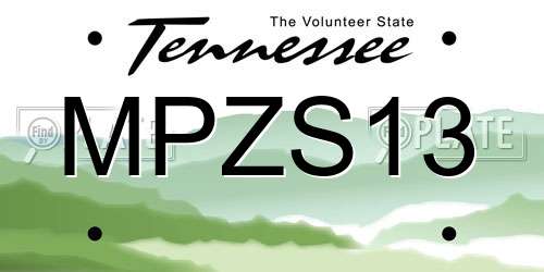 MPZS13 Tennessee License Plate