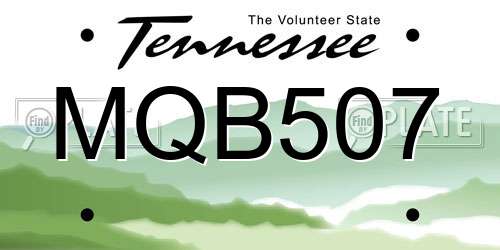 MQB507 Tennessee License Plate