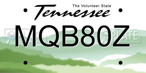 MQB80Z Tennessee License Plate