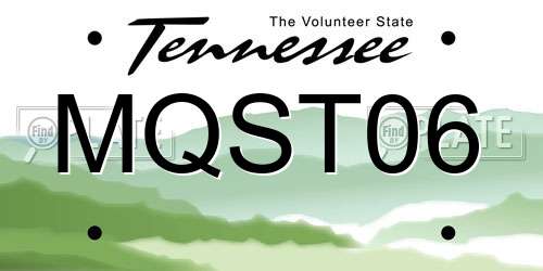 MQST06 Tennessee License Plate