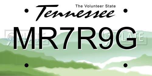 MR7R9G Tennessee License Plate