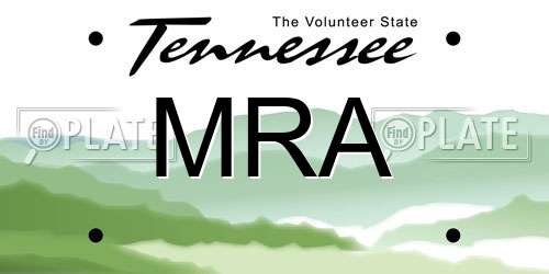 MRA Tennessee License Plate