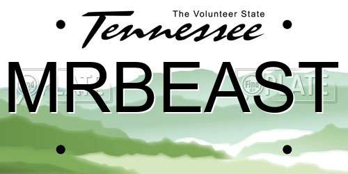 MRBEAST Tennessee License Plate