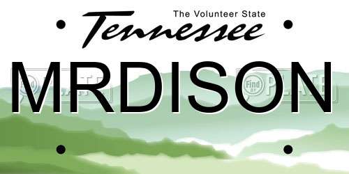 MRDISON Tennessee License Plate