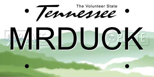 MRDUCK Tennessee License Plate