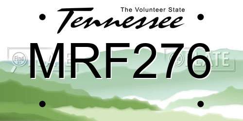 MRF276 Tennessee License Plate