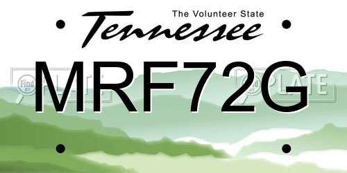 MRF72G Tennessee License Plate