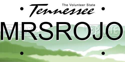 MRSROJO Tennessee License Plate