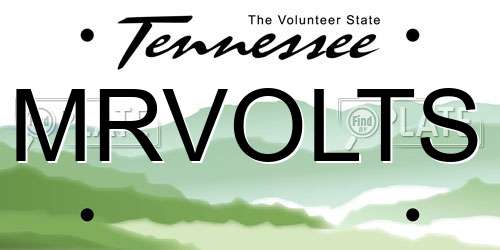MRVOLTS Tennessee License Plate