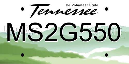 MS2G550 Tennessee License Plate